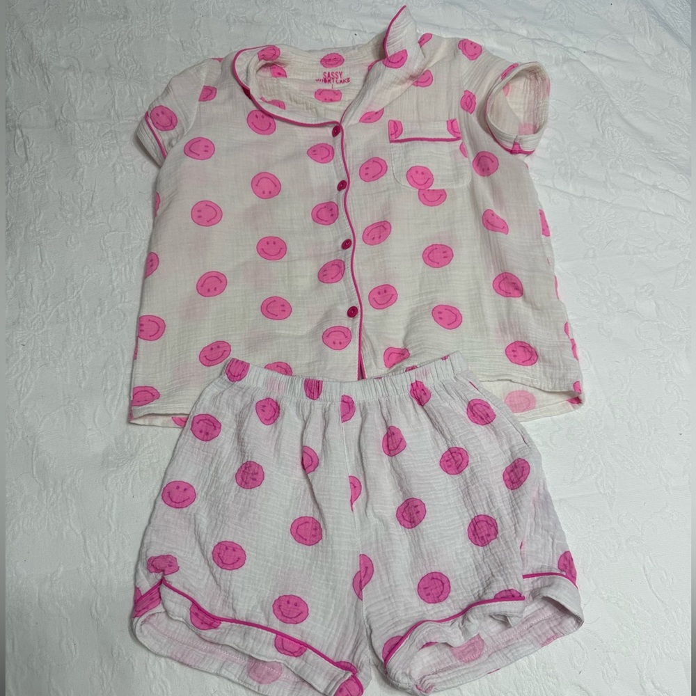 Sassy Shortcake Hot Pink Smiley Womens Pajama Set